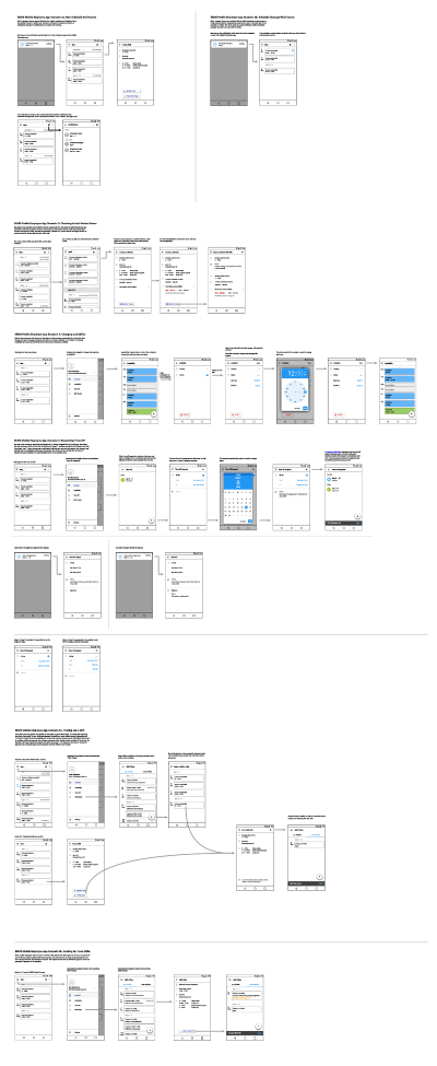 Wireframe showing shift offer flow
