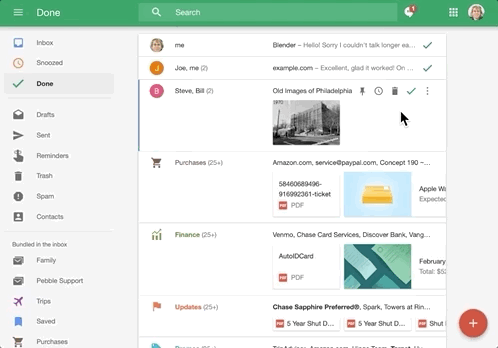 If only Gmail had this level of polish! Animation showing opening and closing an email in Inbox