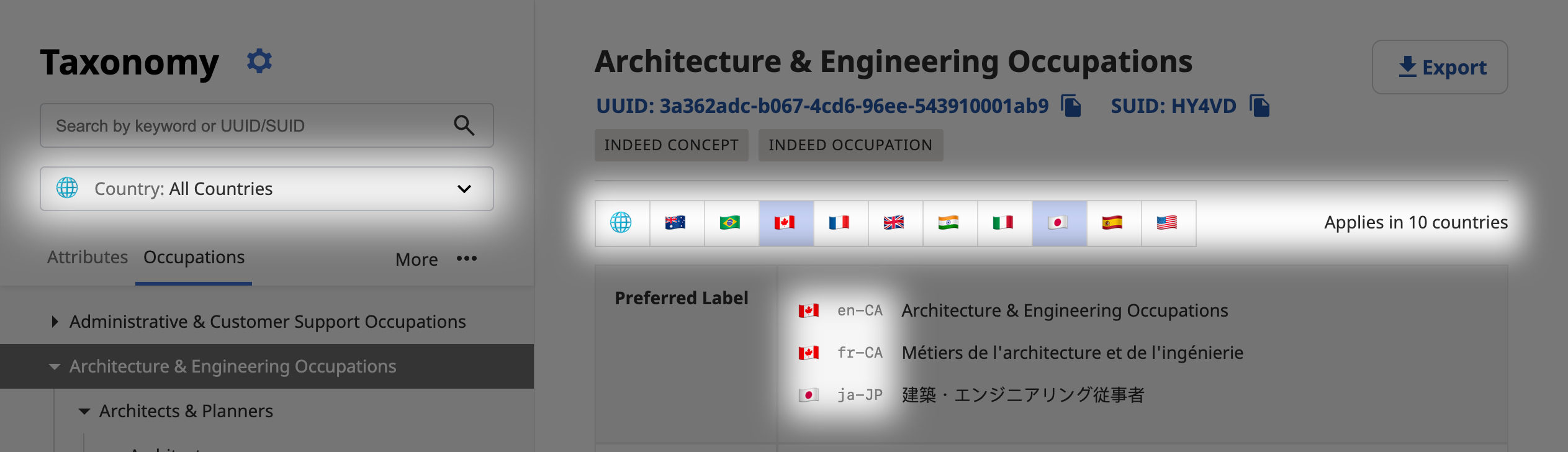 Screenshot showing design, but with the new global filter options highlighted